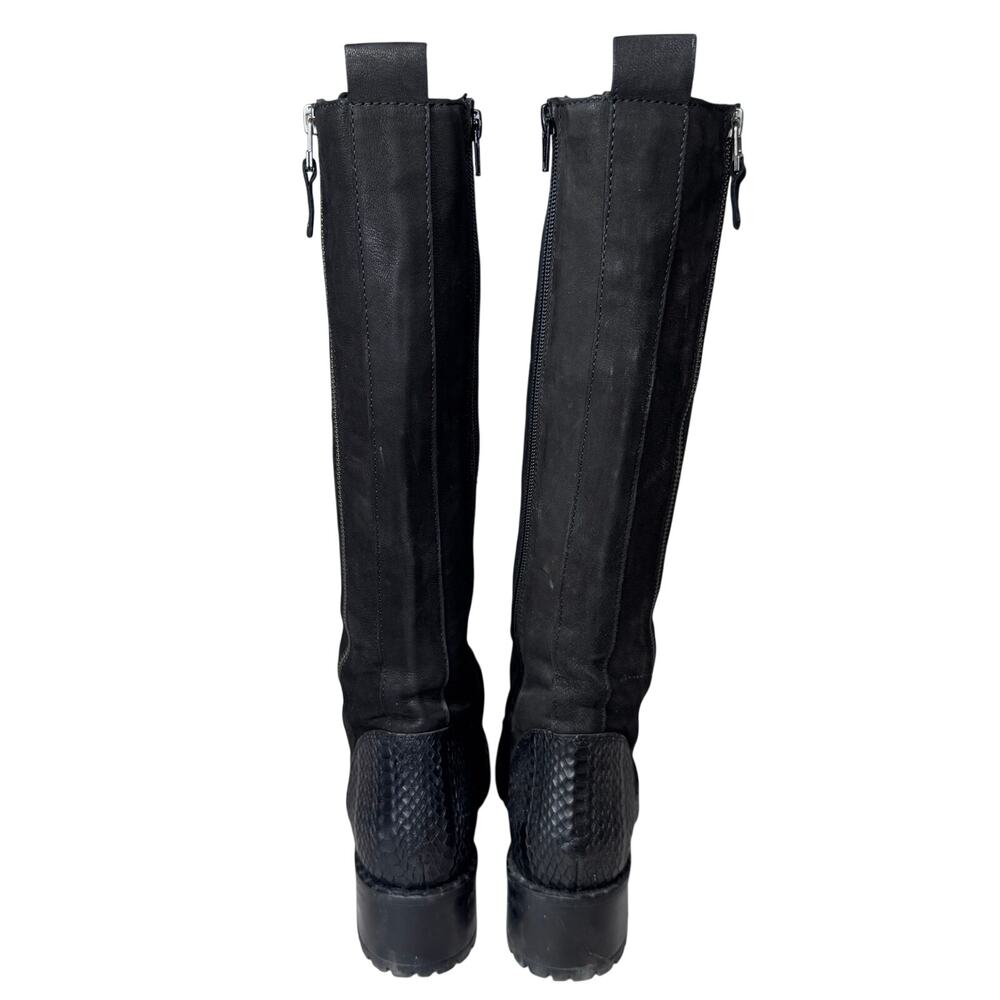 Vintage Foundry Co. | Black Henrietta Leather Knee High Lace Up Boots - Picture 4 of 6